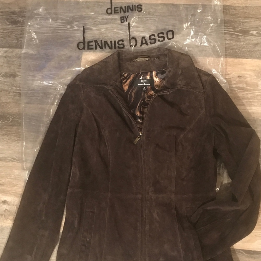 Ladies S Chocolate Brown 100% Suede Leather Jacket